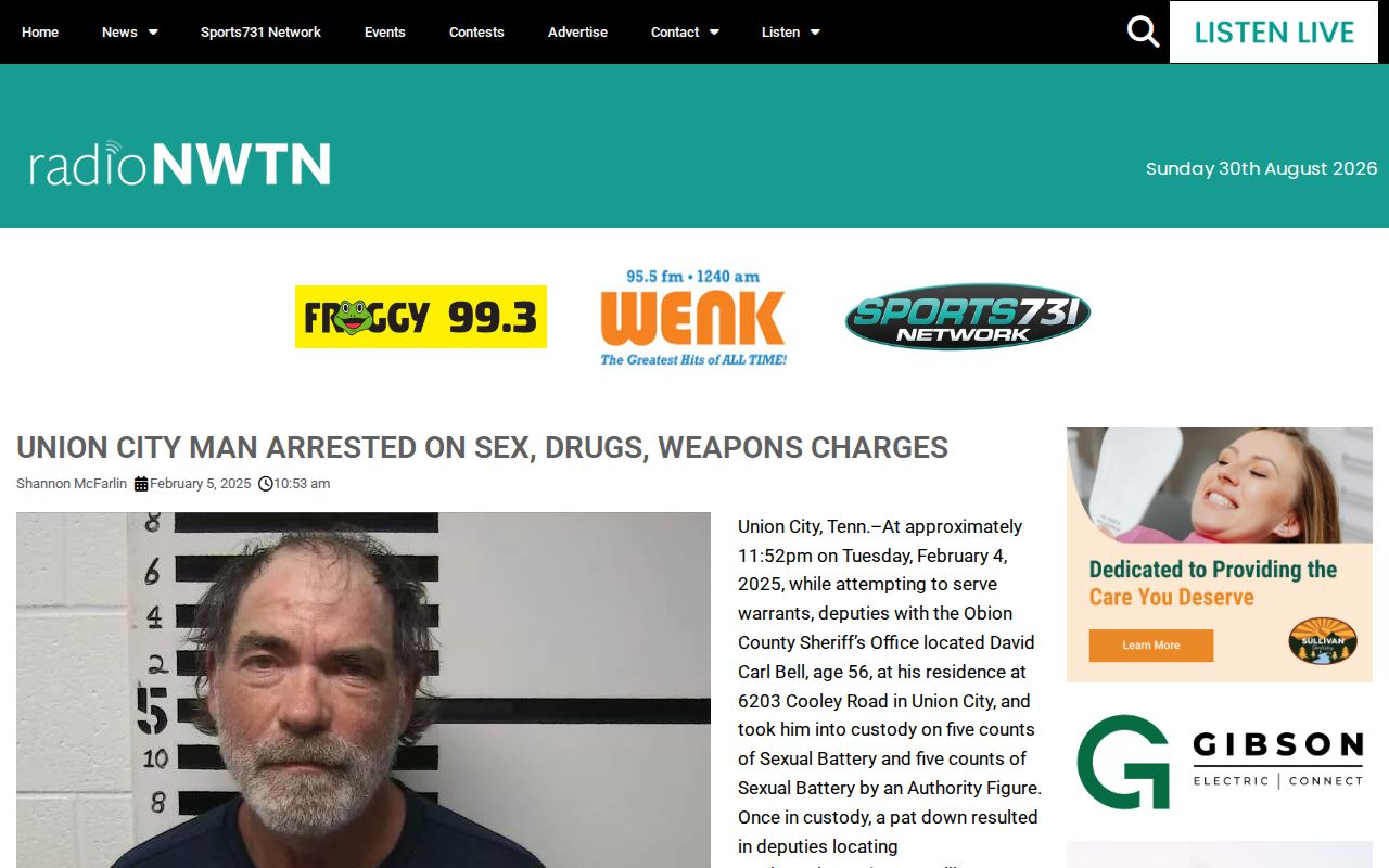 Screenshot of a Radio NWTN local-news article page with its headline and story layout